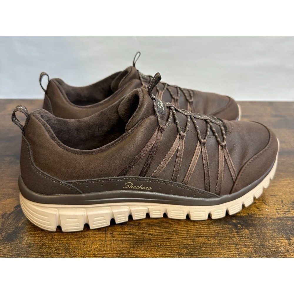Skechers Graceful Cozy Hug Womens 10 Slip On Sneaker Brown Faux Fur 100889 CHOC - Picture 4 of 10
